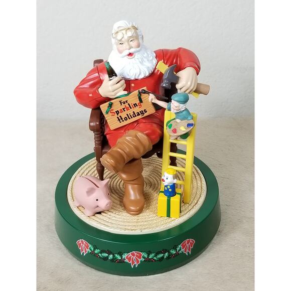 Coca Cola Coin Bank Mechanical Santa Claus 7" Christmas 1994 Sparkling  Holidays - Picture 1 of 16